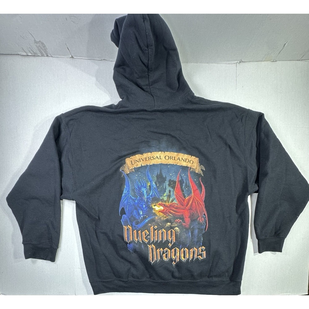 Universal Studios Dueling Dragons Hoodie "Choose Thy Fate" Black Size XL Rare